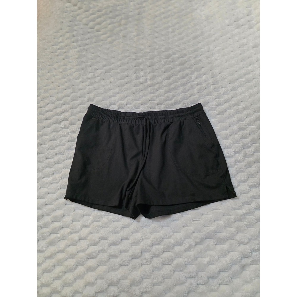 Cynthia Rowley Womens Black Active Shorts XL Elastic Waist Drawstring Pockets